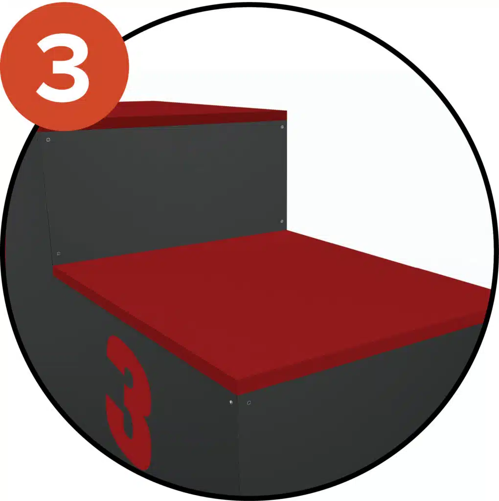 Non-slip red coating-S61871-VN-1 - RMA Sport Circular crop showing a red rectangular object with dark panels inside, overlaid by an orange badge with the number 3 in the top-left.