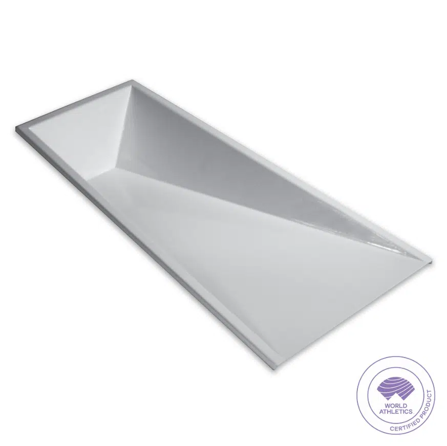 Pole Vaul Trough 1 - RMA Sport White elongated rectangular trough with angled/sloped sides, shown at an angle in a product photo.