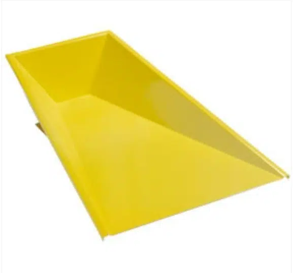 Pole Vaul Trough 2 - RMA Sport Yellow open-top hopper with slanted sides, viewed from above.