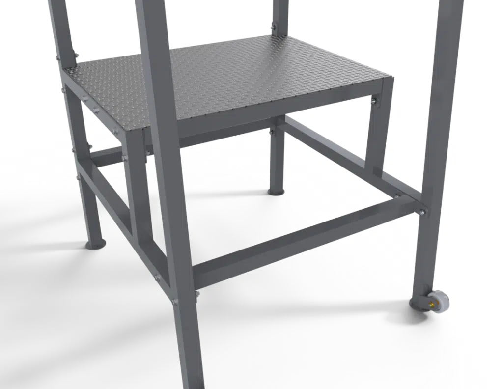 Starters Rostrum - S61821-4 - RMA Sport Industrial metal cart with a perforated top shelf, lower support frame, and a small caster wheel visible on the right.