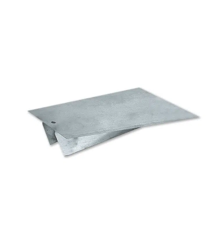 infill lid - RMA Sport Metallic gray envelope partially opened, lying on a white background.